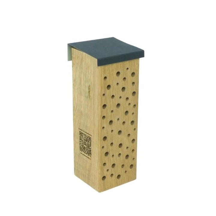 Premium Nisthilfe Wildbienen Bienen Insekten Hotel aus Massivholz zum Aufhängen mit Dach - Bienenfre