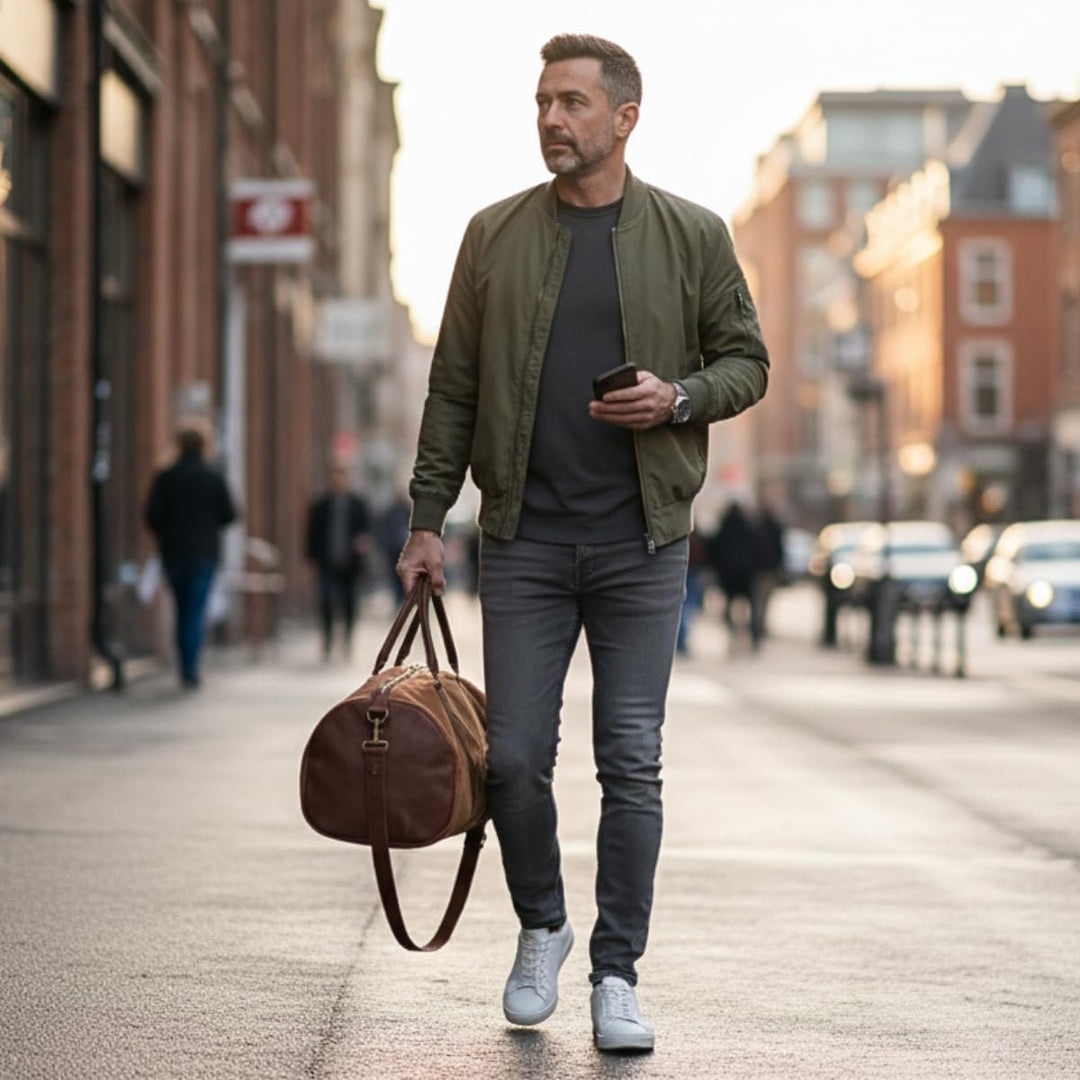LECONI Reisetasche für Damen &amp; Herren Ledertasche Weekender gross Sporttasche Männer + Frauen Handge