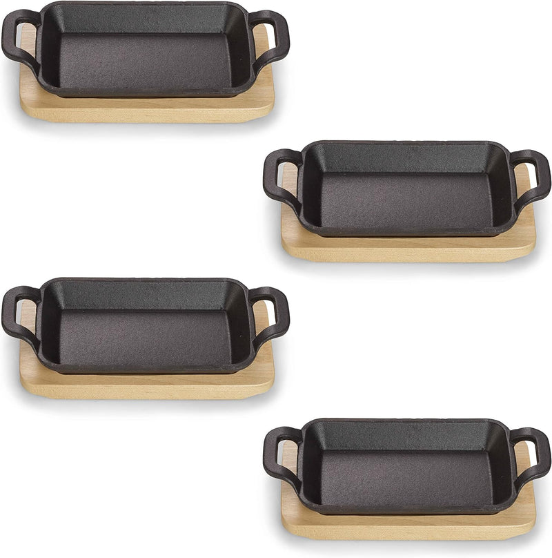 ECHTWERK Servierschale aus Gusseisen, Servierschälchen, Mini Auflaufform mit Servierbrett, Bereits e