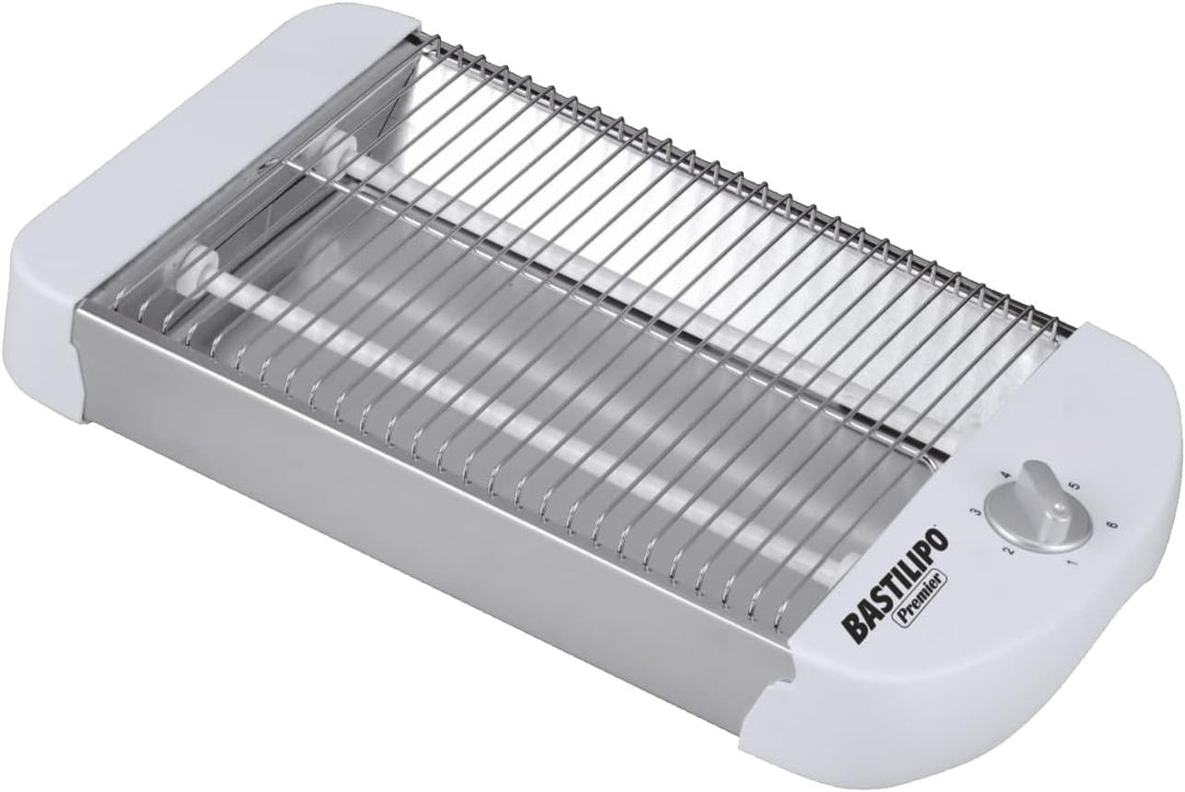 Bastilipo - Flachtoaster, 600W, 2 Heizelemente, mechanischer Timer, weiss, TPB-600