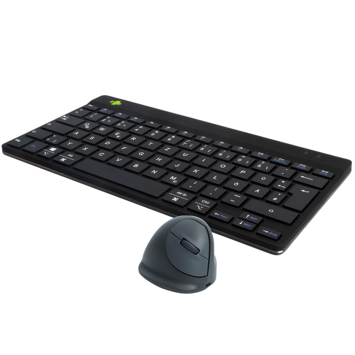 R-Go Compact Break Tastatur Maus Set Kabellos - QWERTZ (DE) - Bluetooth - Ergonomische Funktastatur