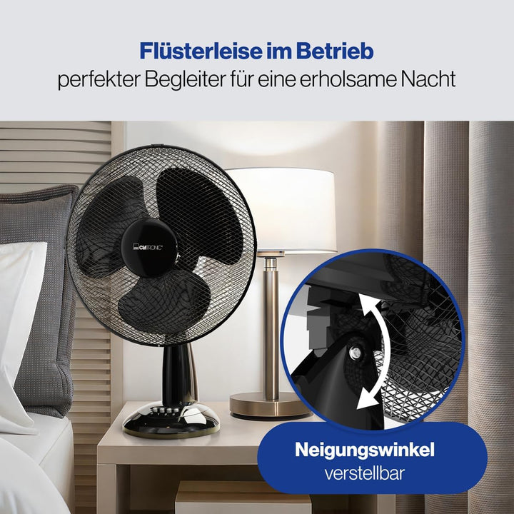 Clatronic Ventilator für Tisch/Tischventilator VL 3602; Mini-Fan für Schlafzimmer, Büro, Wohnmobil;