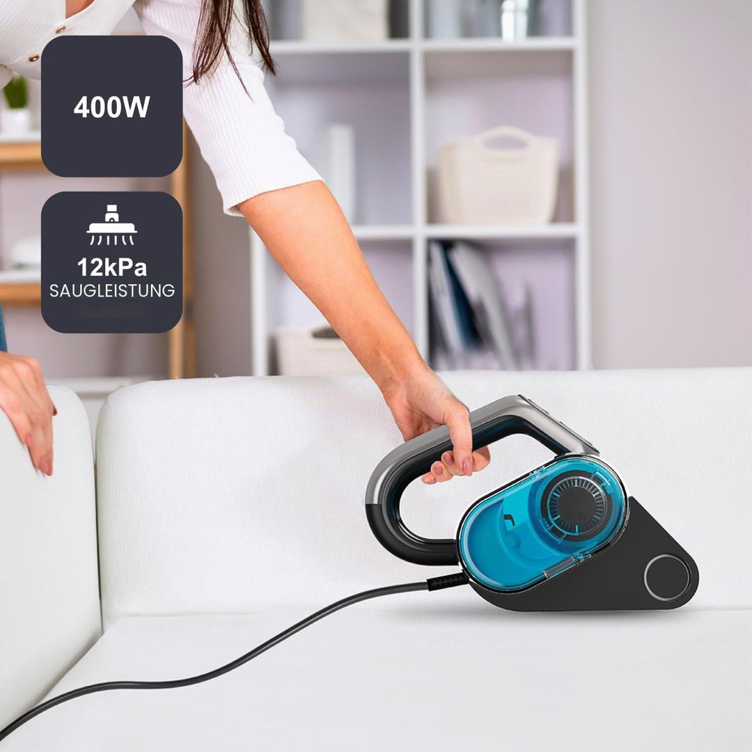 BLACK+DECKER - Handstaubsauger Dust Mites 400W | 12Kpa Saugkraft | 253,7nm UV-Antibakterielle Lampe