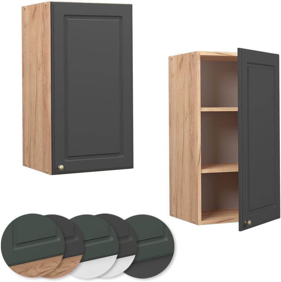 Vicco Hängeschrank Fame-Line, Anthrazit-Gold/Goldkraft Eiche, 40 cm Anthrazit-gold Hängeschrank 40 c