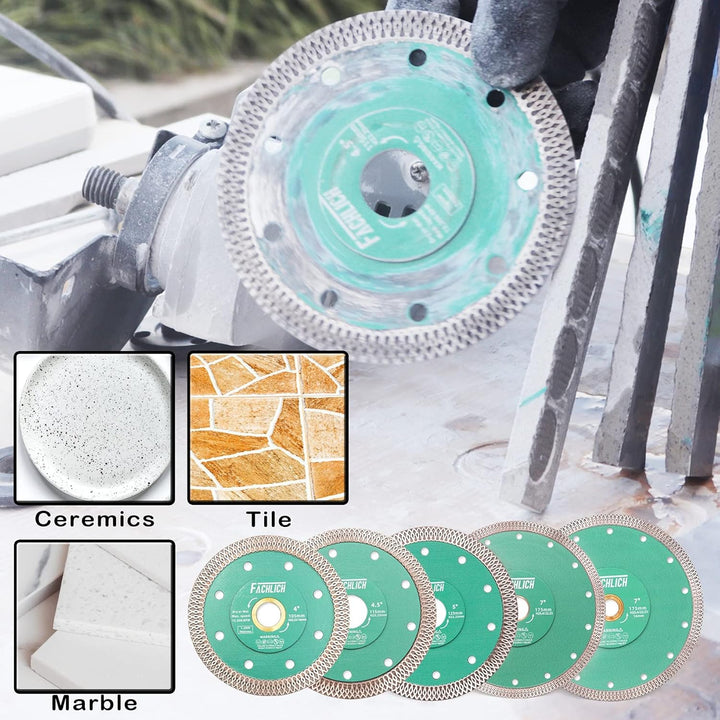 FACHLICH Diamant Trennscheibe 230MM Turbo Mesh Diamantklinge mit X Felgensegment für Hart Keramik Po