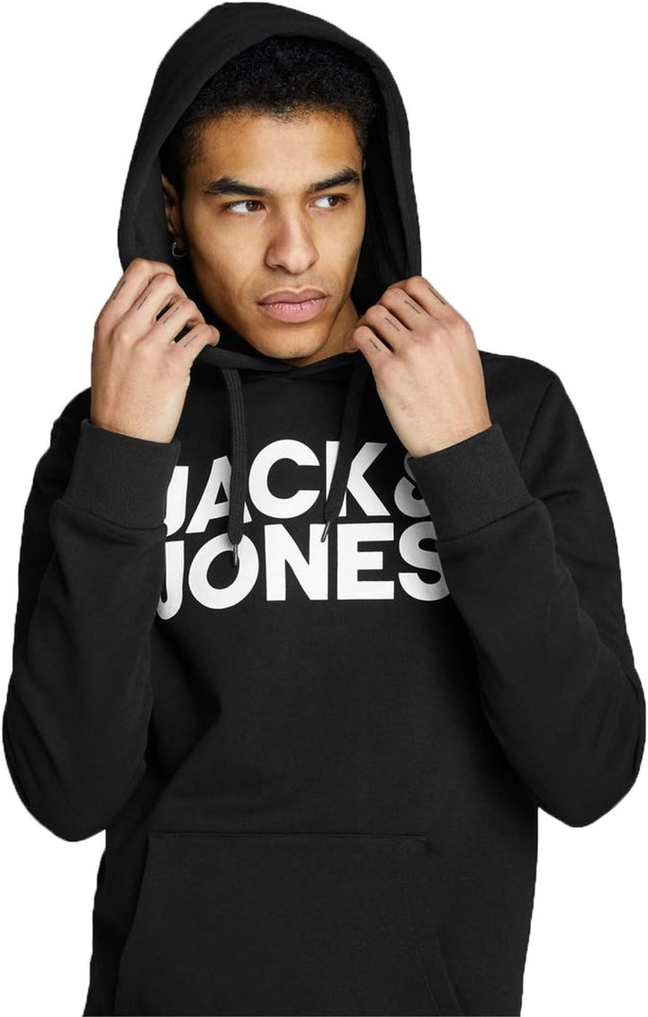 JACK & JONES Male Kapuzenpullover Logo Kapuzenpullover XXL - Black, XXL - Black