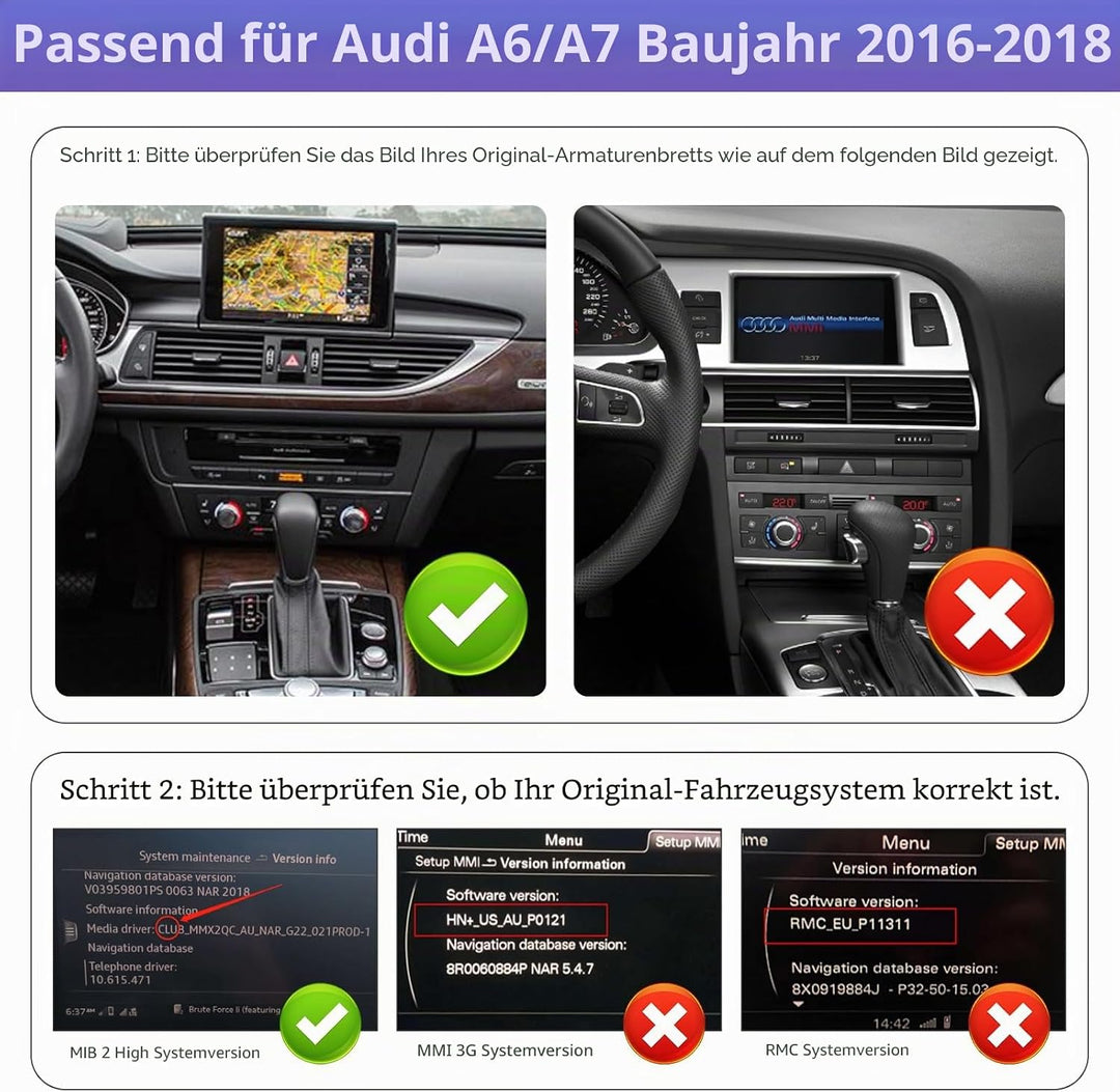 Road Top 12,3 Zoll Autoradio CarPlay für Audi A6/A7 mit MIB2 (2016-2018) | Linux HD Touchscreen, Wir