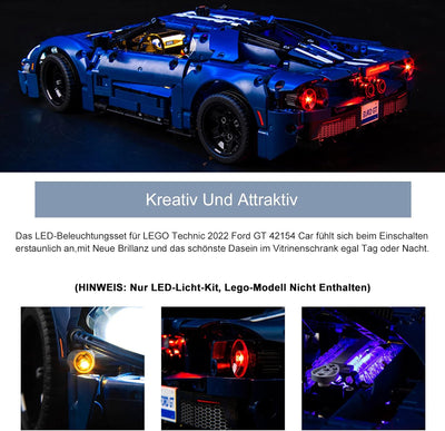 Led Licht Set für Lego Ford GT 2022 Modellbausatz (Kein Lego-Modell), Dekorationsbeleuchtungsset für