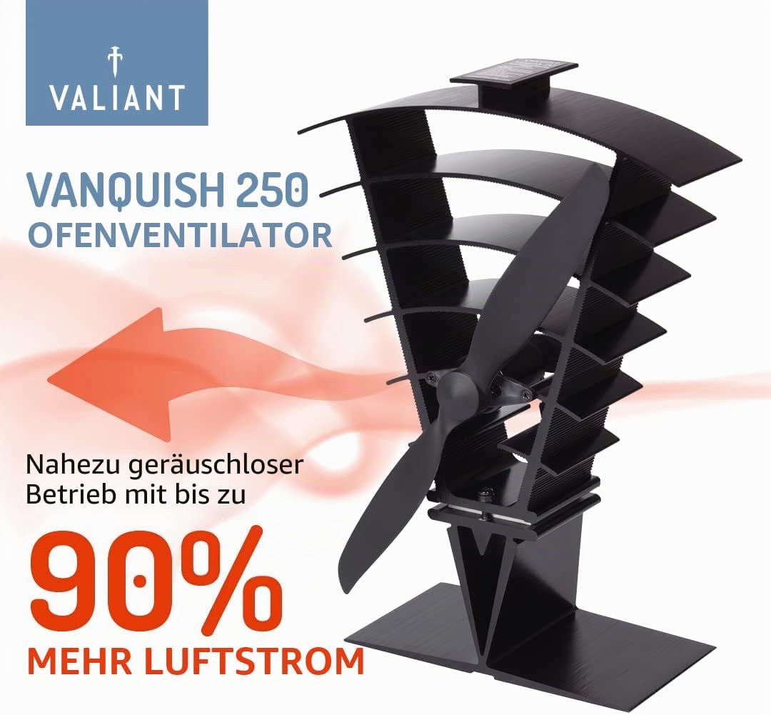 Valiant FIR364 Vanquish Ofenventilator, 250 mm, umweltfreundlich, Schwarz Vanquish, Vanquish 250