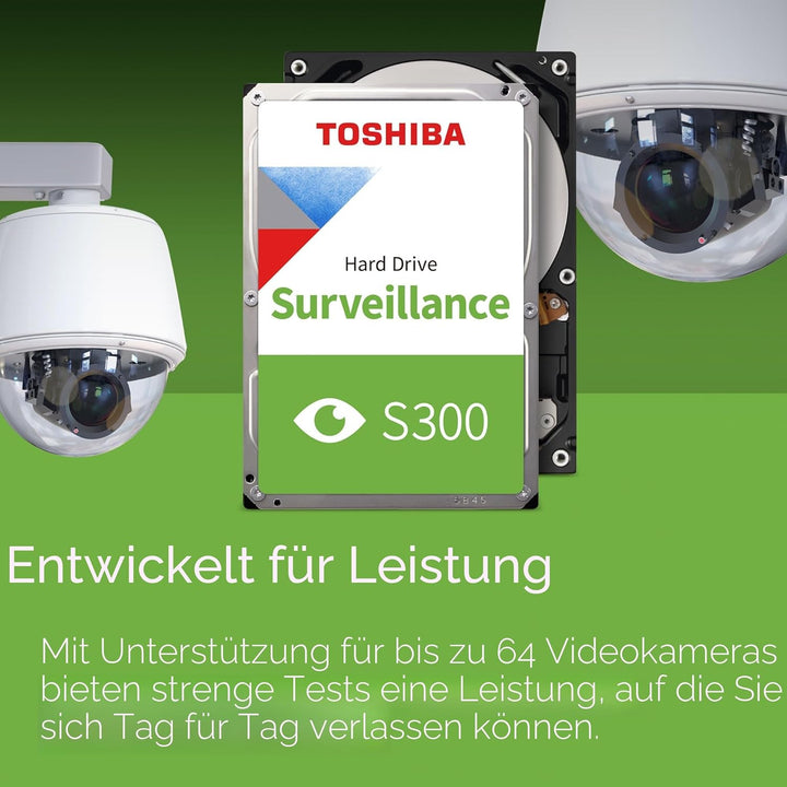 Toshiba 6TB S300 Surveillance HDD - 3.5' SATA Internal Hard Drive Supports up to 64 HD cameras at a