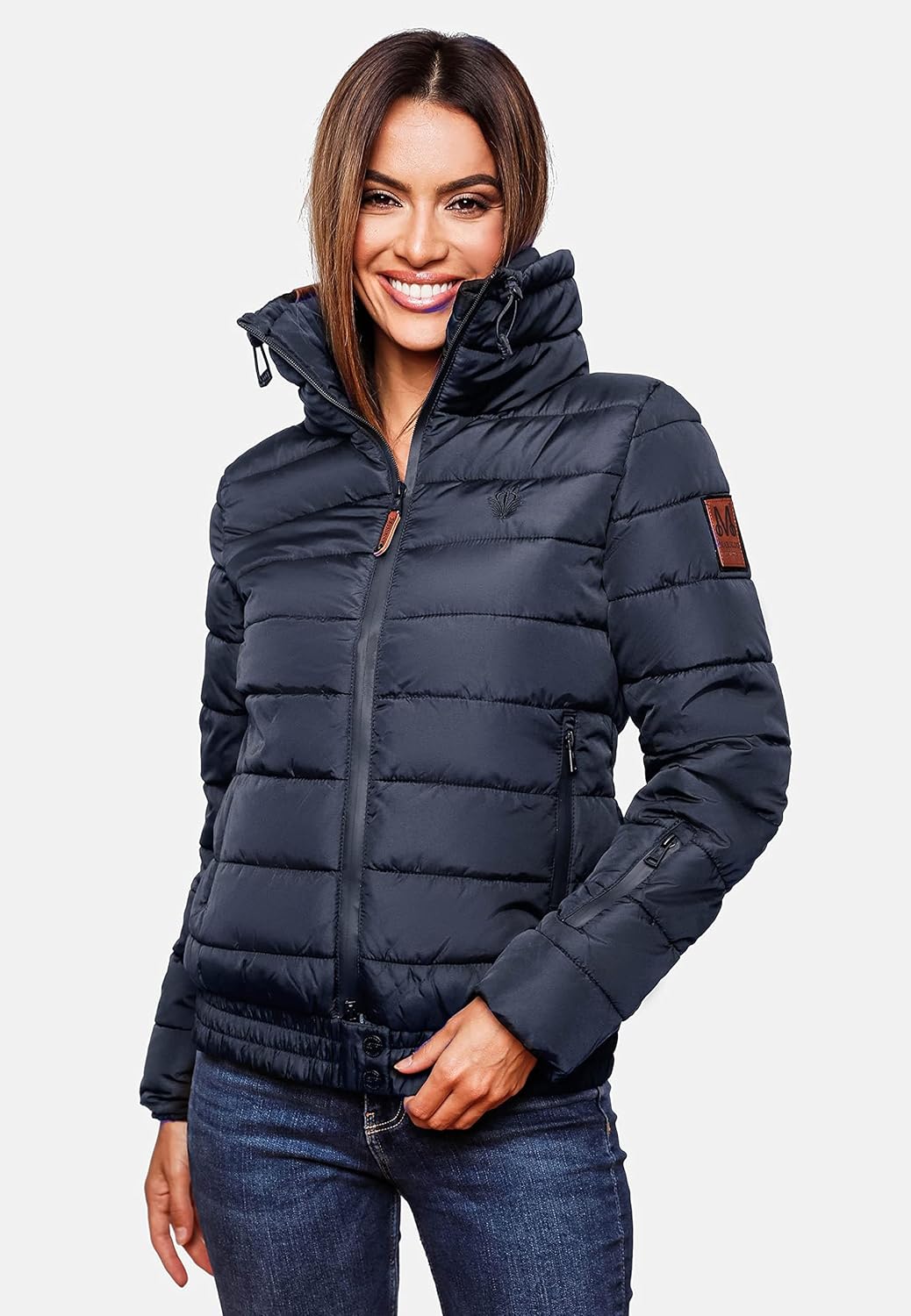 MARIKOO Damen Winter Steppjacke Poison XS-XL XS Blau, XS Blau