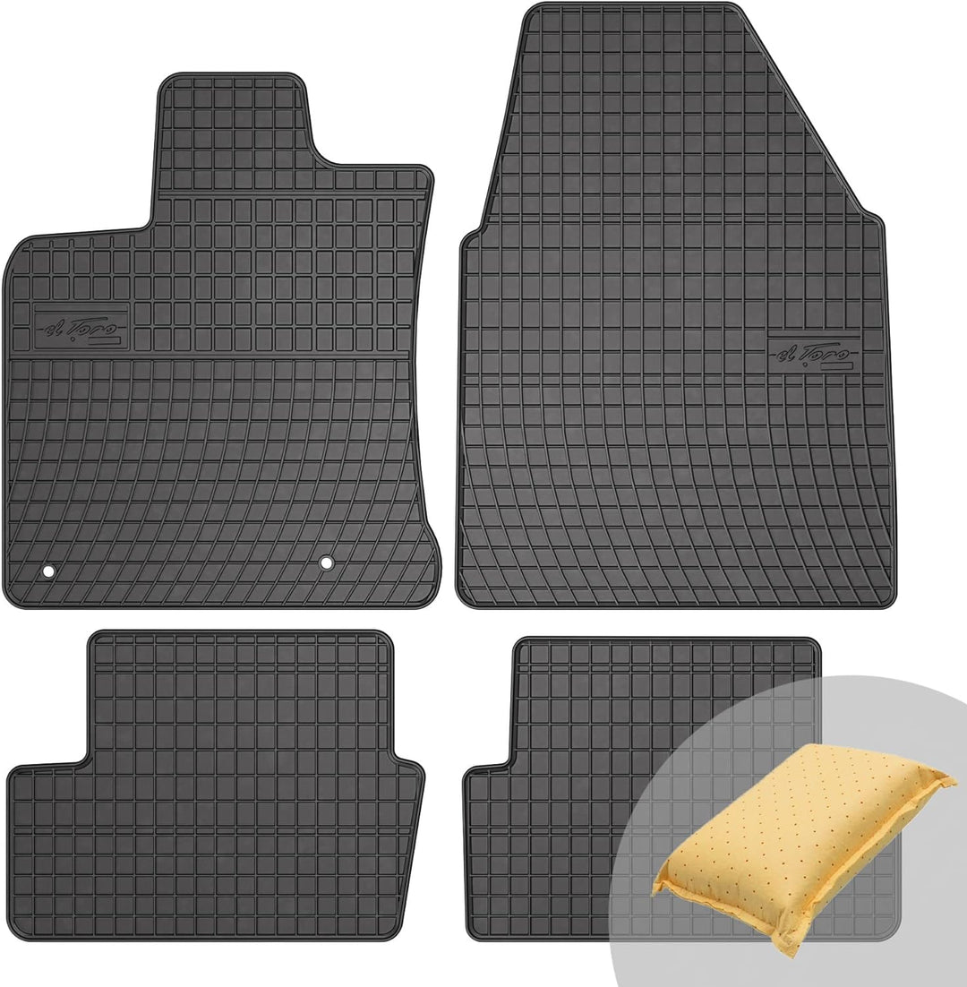 FROGUM EL Toro Gummimatten Ganzjähriges-Set von Autofussmatte Auto Fussmatten für Nissan Qashqai I 2