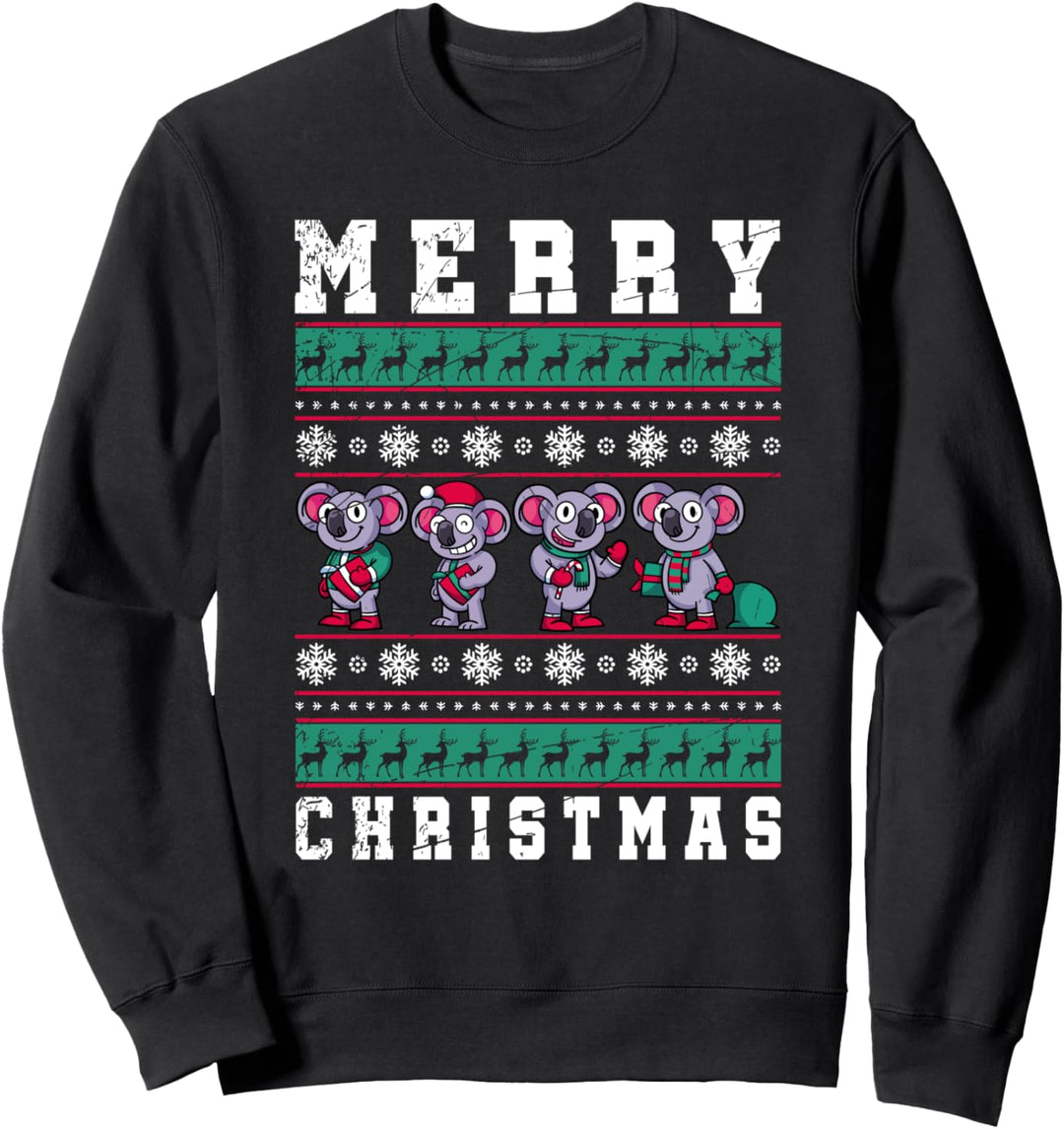Ugly Christmas Payjama Party Geschenk Koala Sweatshirt
