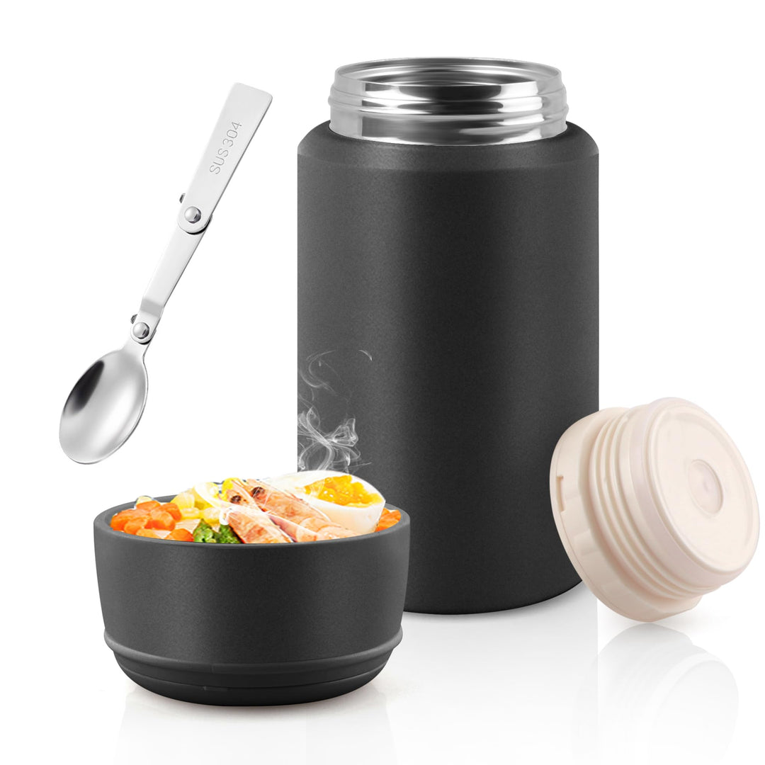 Acasimo Thermobehälter für Essen 750ml, Edelstahl Warmhaltebehälter Essen mit Löffel, müslibecher to