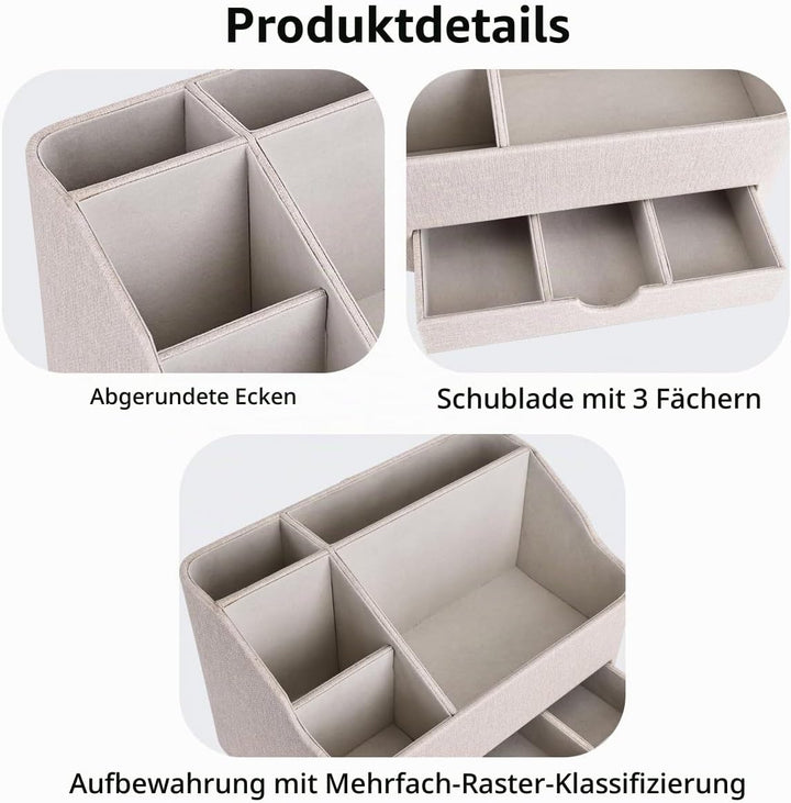 KINGFOM Büro Schreibtisch Organizer Mit 5 Fächern &amp; Schubladen, Multifunktionales Stifte Organizer S