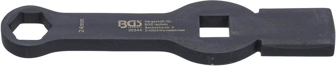 BGS 35344 | Schlag-Ringschlüssel | Sechskant | mit 2 Schlagflächen | SW 24 mm, 24 mm