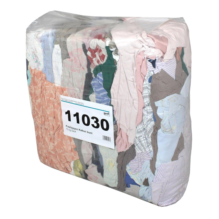 Kattun-Putzlappen dunkelbunt | Poliertrikot | 10 kg Sack | besonders saugfähig | fusselarm |gewasche