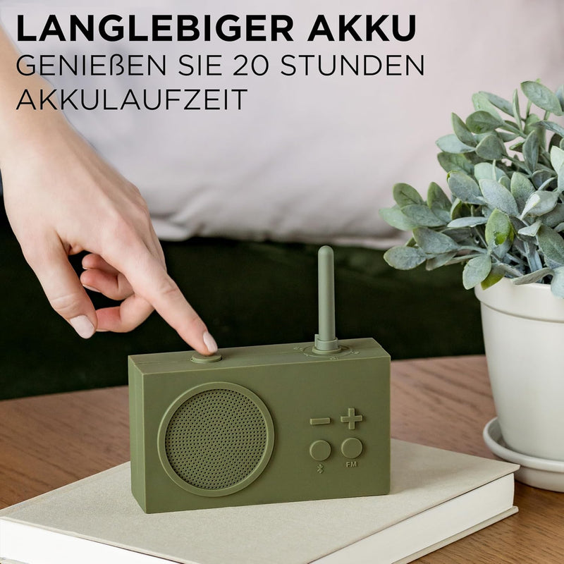 Lexon TYKHO 3 Tragbarer Bluetooth Lautsprecher mit FM Radio, Wasserdicht und Wiederaufladbarer Akku