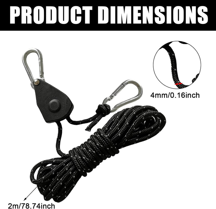 8 Stück 2M Reflektierend Abspannseile Seil mit Seilspanner: 4mm einstellbare Seil Ratsche, Rope Seil