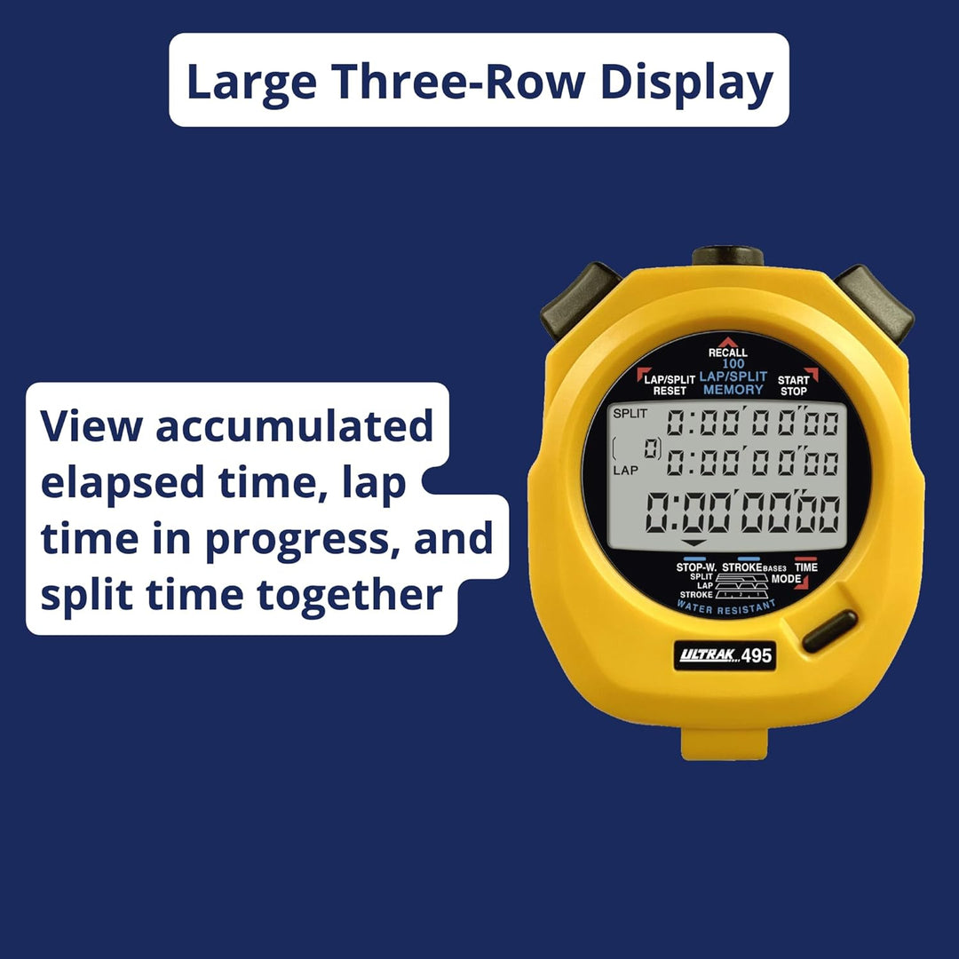 Ultrak 100 Runden-Speicher-Timer. Gelb, Gelb
