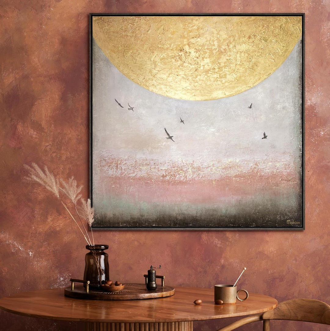 YS-Art XXL Abstrakt Acryl Gemälde auf Leinwand Sonnenenergie II handgemalt Wandbilder Wohnzimmer mod