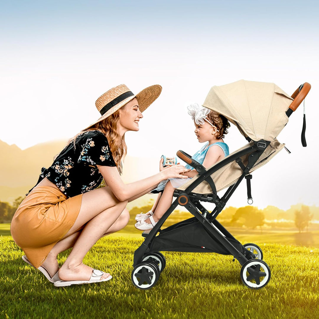 LIFEZEAL Kinderwagen Klappbar, Kinderbuggy mit Liegeposition & verstellbarer Rückenlehne, Reisebuggy