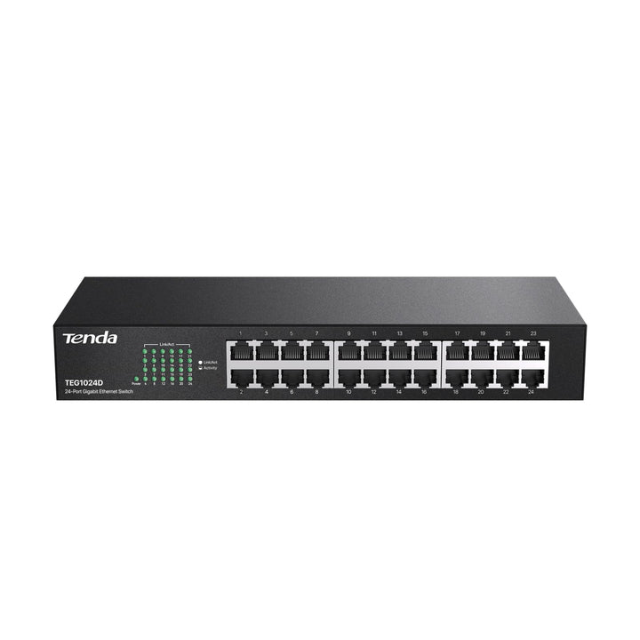 Tenda TEG1024D 24 Port Switch 19 Zoll Rackeinbau Gigabit Switch (Plug-and-Play, 48 Gbit/s Switching-