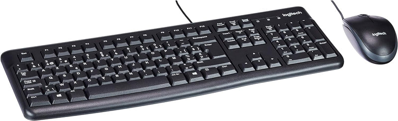 Logitech MK120 Kabelgebundenes Set mit Tastatur und Maus für Windows, Belgisches AZERTY-Layout - Sch