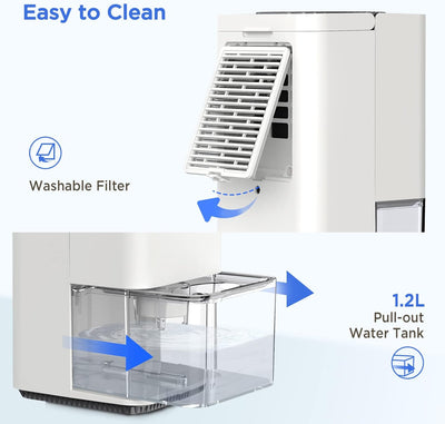 Luftentfeuchter Elektrischer,EasyAcc 1200ml Entfeuchter Klein Leise Tragbarer Mini Raumentfeuchter A