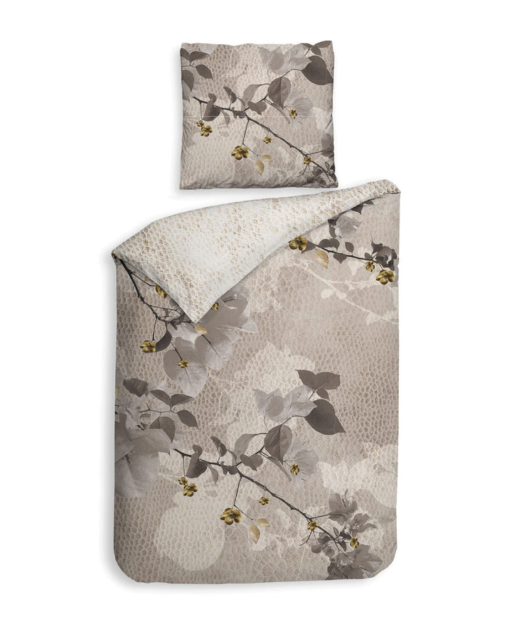 Heckett Lane Mako Satin Bettwäsche DAX Natur Sand Wendeoptik 135x200 + 80x80 cm 135x200 cm + 80x80 c