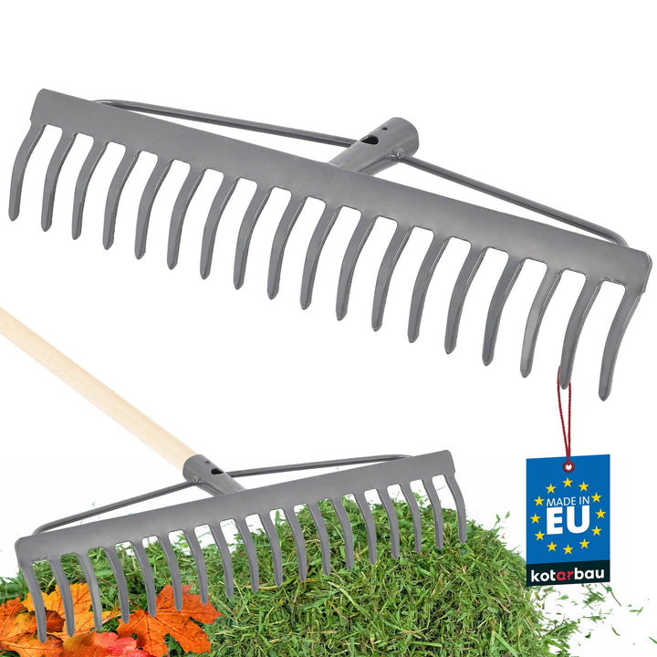 KOTARBAU® Laubrechen - 46 cm - Metall Rechen für Gras &amp; Laub - ohne Holzstiel - Gartenrechen - Rasen
