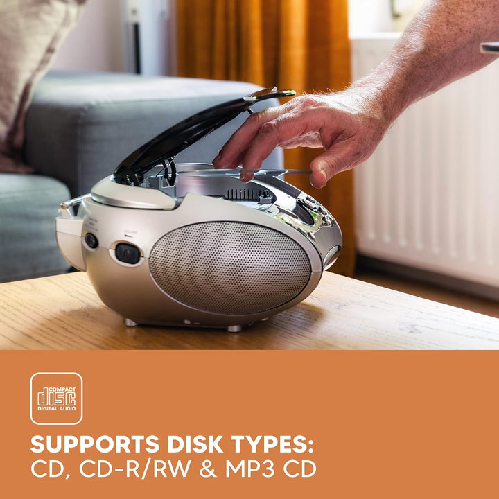 Lenco SCD24 - CD-Player für Kinder - CD-Radio - Stereoanlage - Boombox - UKW Radiotuner - Titel Spei