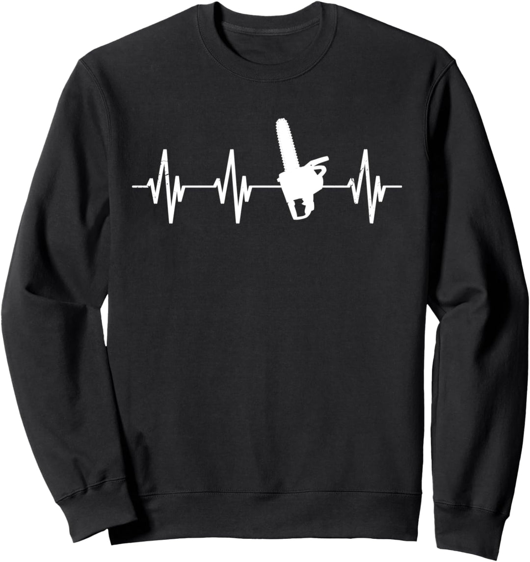 Baumfäller Forstwirt Herzschlag Holzarbeiter Herzlinie Sweatshirt