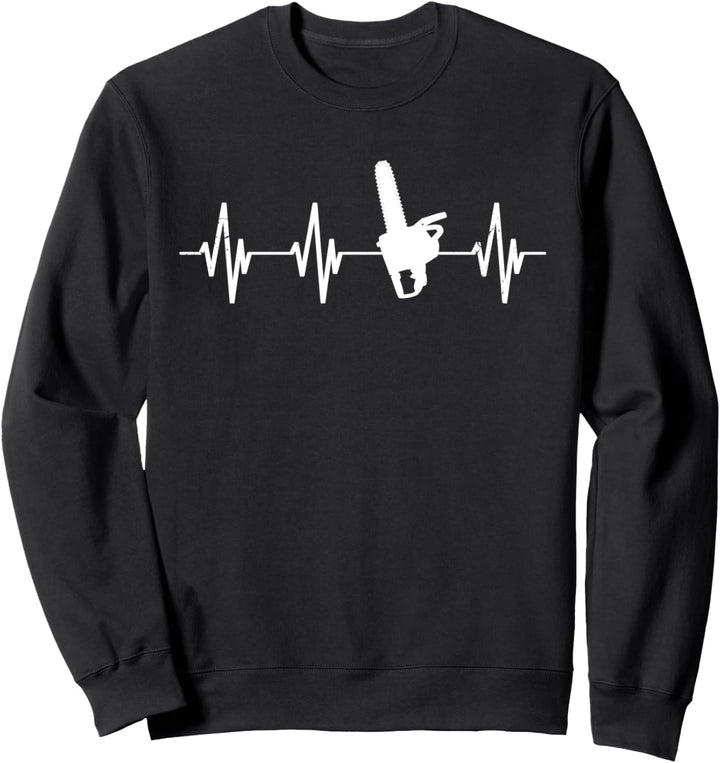 Baumfäller Forstwirt Herzschlag Holzarbeiter Herzlinie Sweatshirt