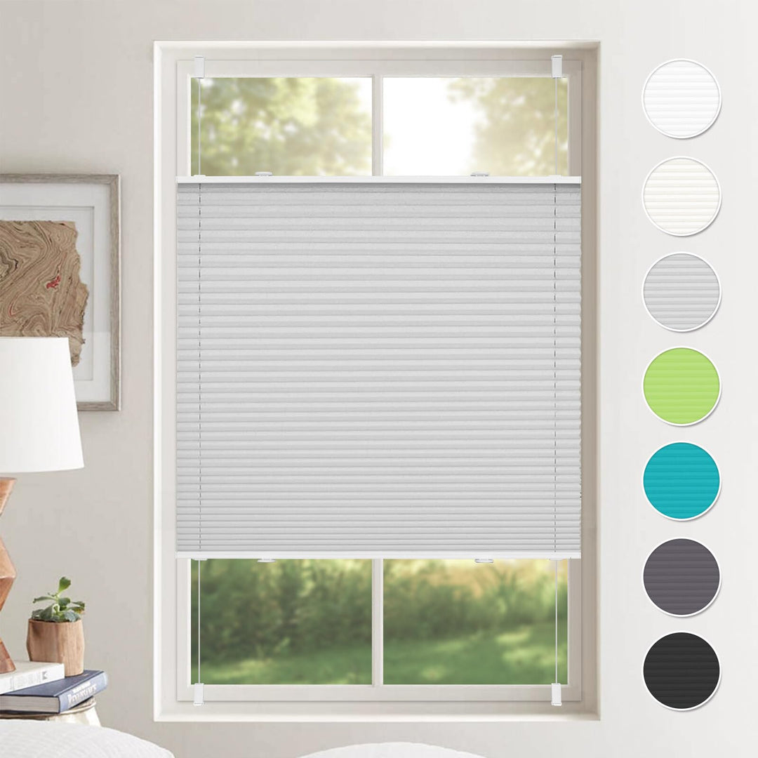 Plissee ohne Bohren Plissees Klemmfix Grau 40x100cm(BxH) Jalousie Plisseerollo Blickdicht Fensterrol