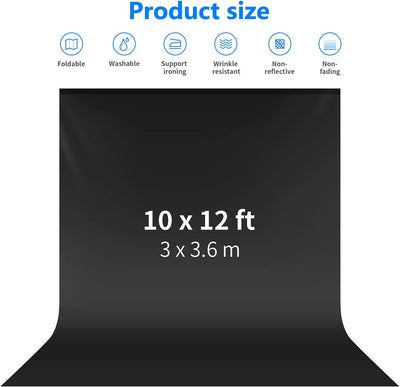 Neewer 3 x 3,6 M PRO Photo Studio Premium Polyester Faltbarer Hintergrund Hintergrund für Fotografie