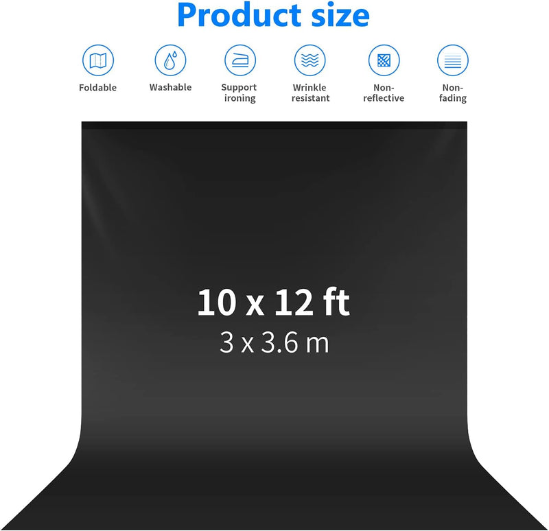 Neewer 3 x 3,6 M PRO Photo Studio Premium Polyester Faltbarer Hintergrund Hintergrund für Fotografie