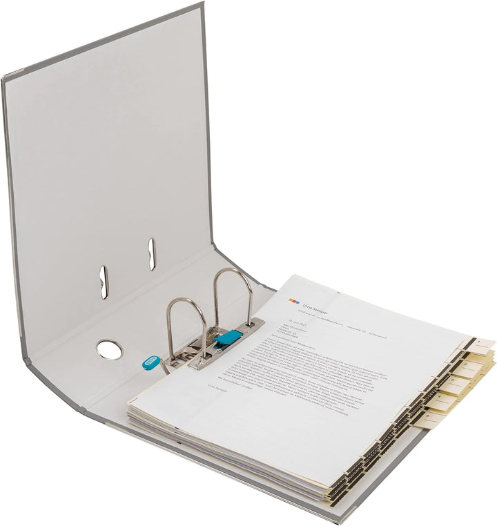 Elba Ordner A4, Smart Pro, 8 cm breit, Kunststoff aussen, grau, 10 Stück grau A4, breit, grau A4, br