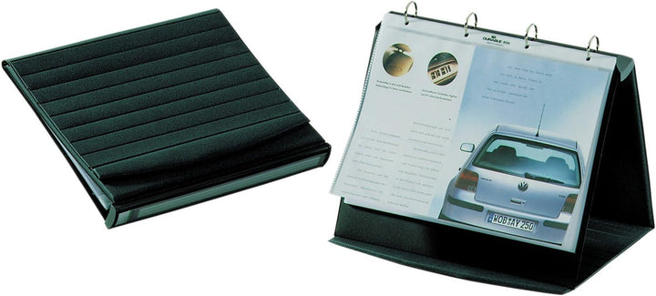 Durable Tisch-Flipchart Durastar, mit 10 PP-Hüllen, A4 quer, beschriftbar & erweiterbar, basalt, 856