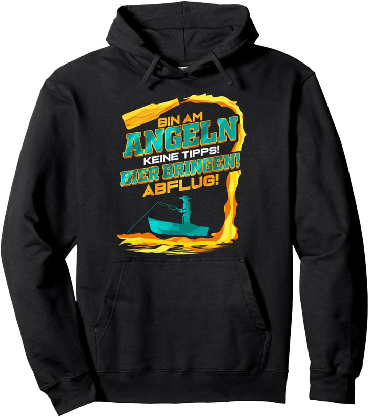 Angler Geschenk für Angelurlaub Fischen Bin Am Angeln Pullover Hoodie