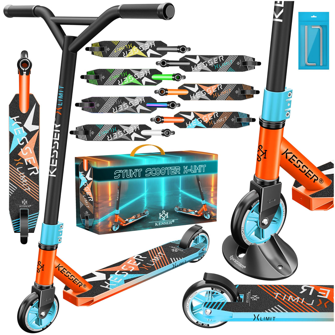 KESSER® Stunt Scooter X-Limit - 360° Lenkung Robuster Funscooter Stuntscooter mit ABEC 9 Kugellagern