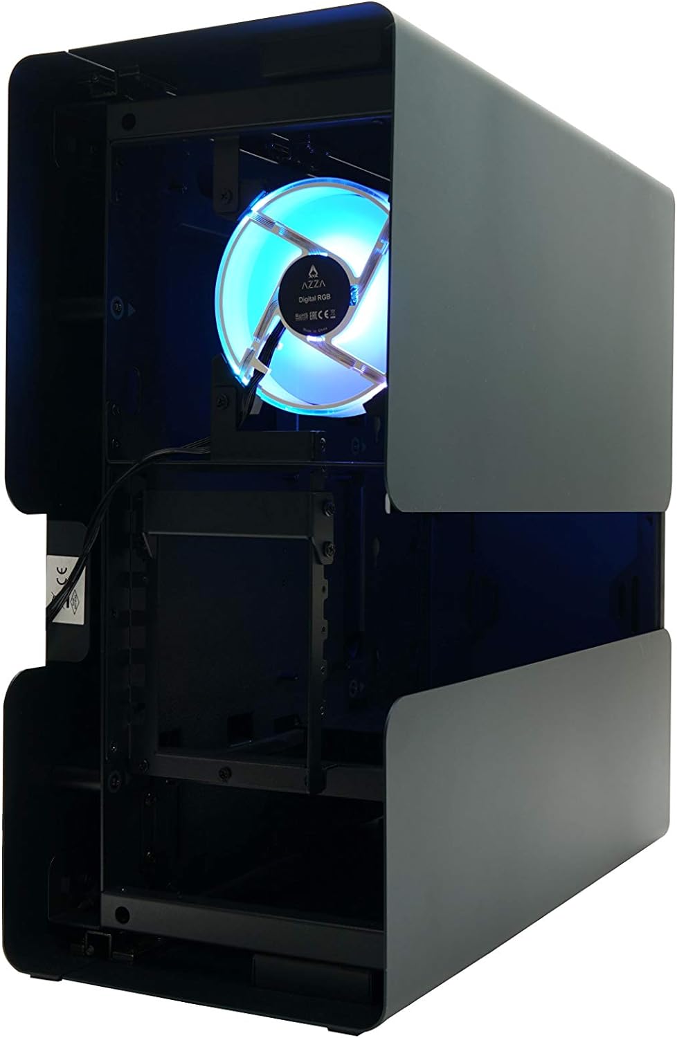 Azza Cast Gaming Tower-Gehäuse, schwarz mit seitlicher Flügeltür