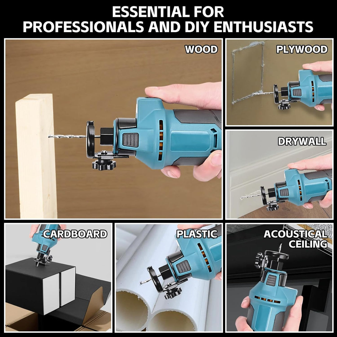 Akku Rotationsschneider Kompatibel mit Makita 18V Batterie, Trockenbau Ausschnittwerkzeug Kabellos S