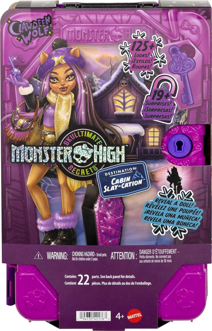 Monster High Skulltimate Secrets Clawdeen Wolf-Puppe und Zubehörset, Destination: Hütten-Gruselurlau