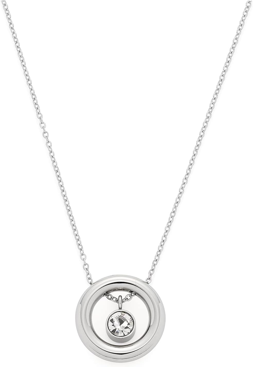 JEWELS BY LEONARDO Diamante Halskette aus Edelstahl 1 Stück, kurze silberfarbene mit Ringelement und