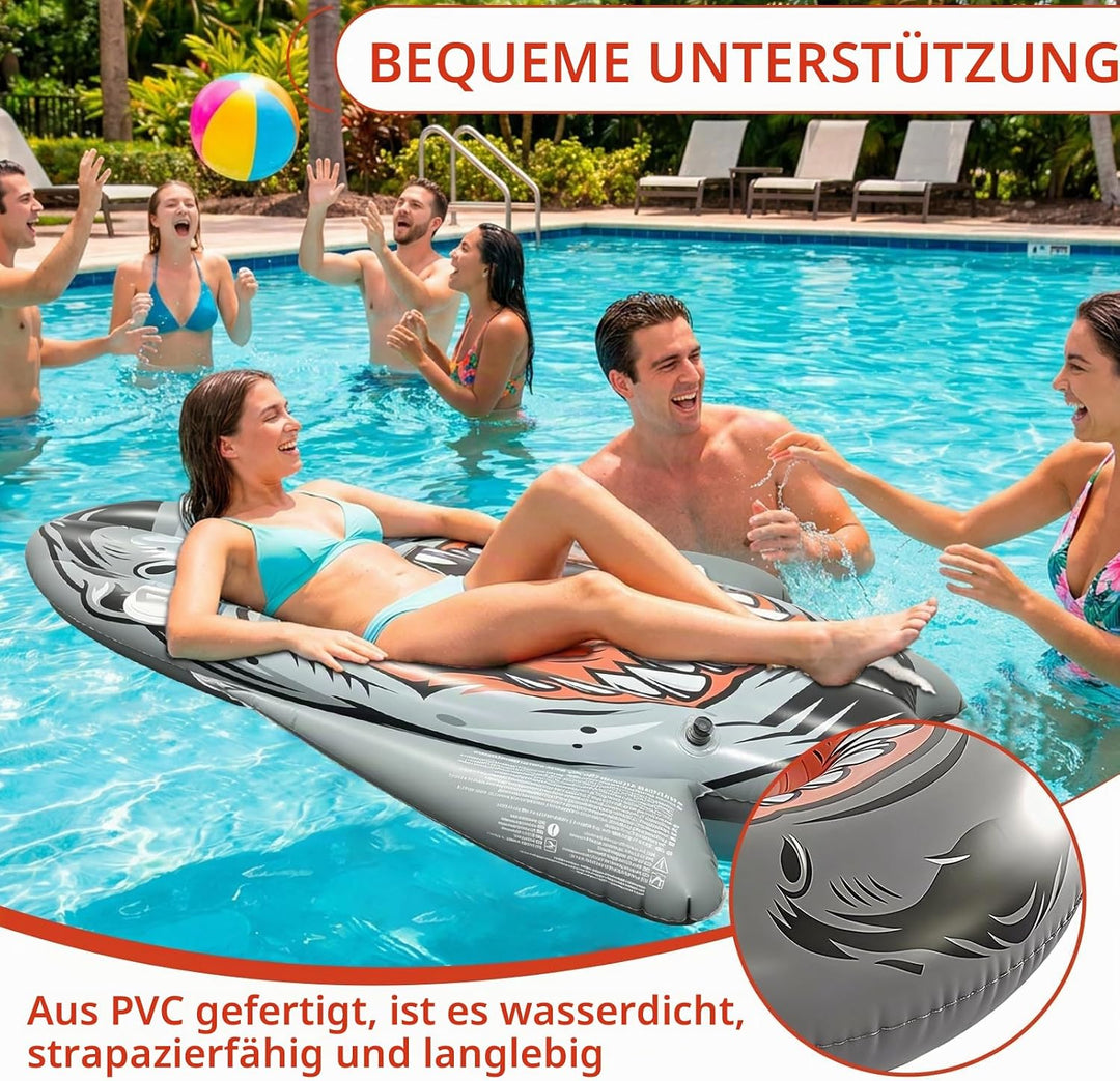 Haifisch-Schwimmkörper, Aufblasbarer Hai-Schwimmschwimmer, Pool-Party-Lounge-Spielzeug für Erwachsen