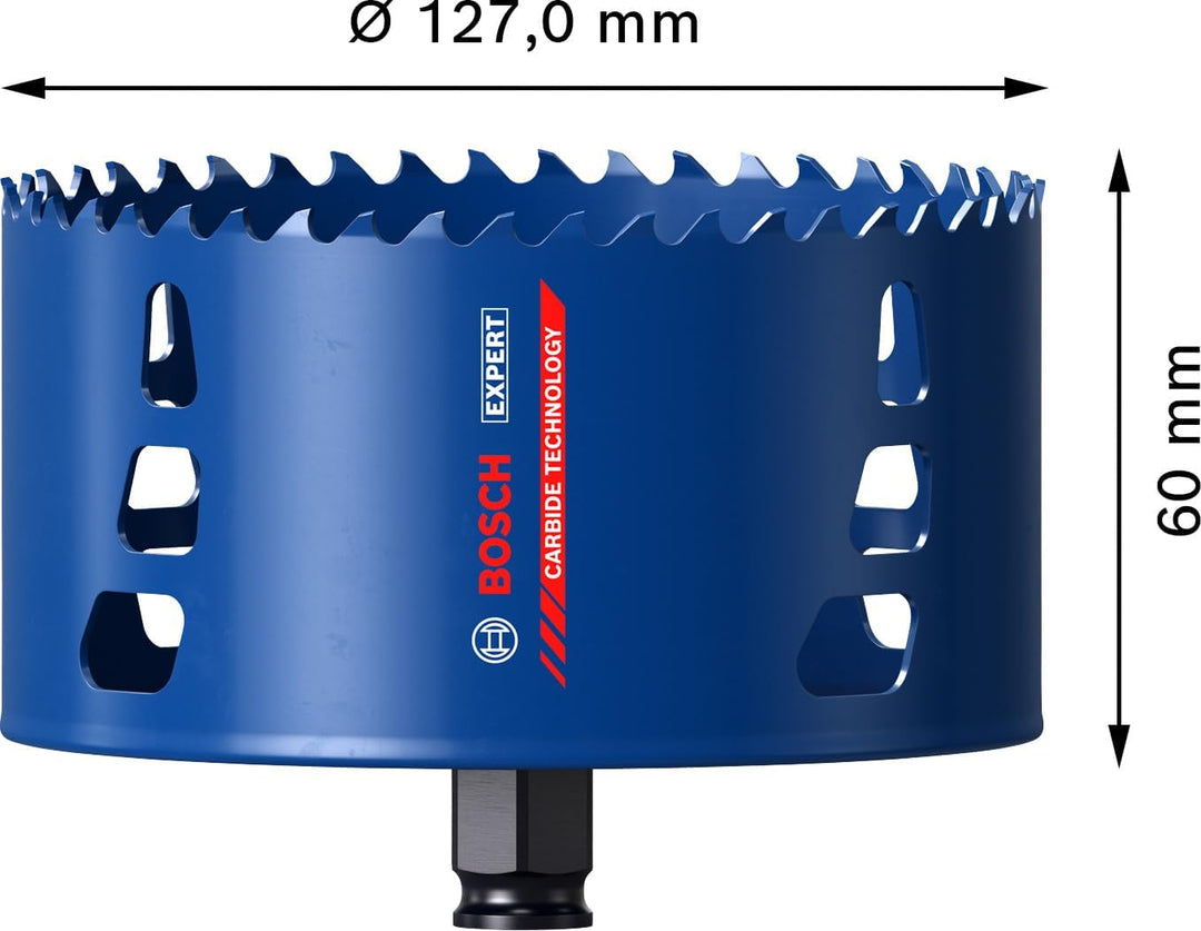 Bosch Professional 1x Expert Tough Material Lochsäge (für Holz mit Metall, Ø 127 mm, Zubehör Schlagb
