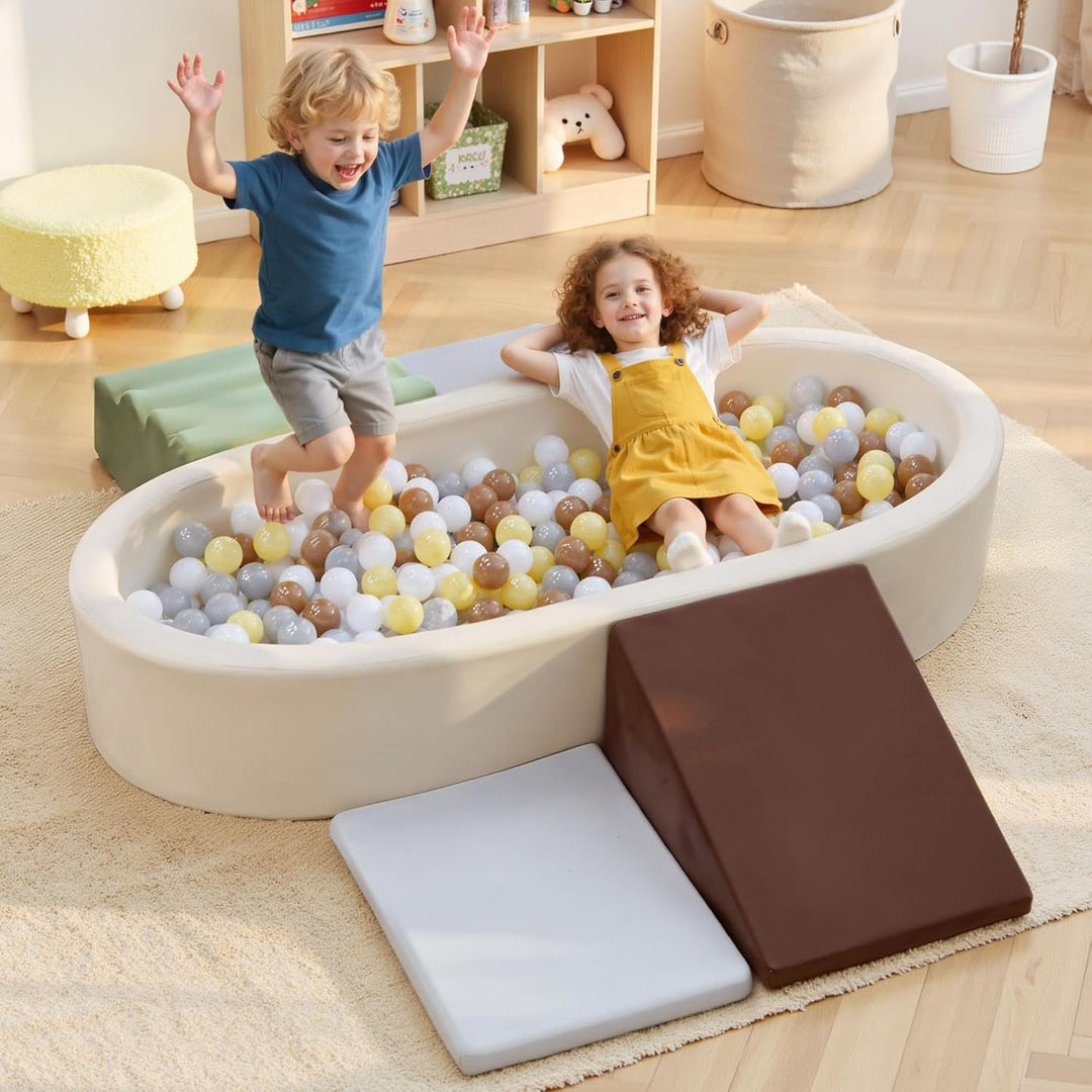 BanaSuper Schaumstoff Bausteine | Softbausteine XXL | Soft Play Set mit Riesen-Bällebad (Keine Bälle