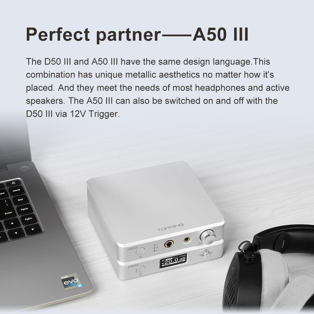 TOTAUDIO Topping D50 III DAC mit Dual-Chip ES9039Q2MIII, XMOS XU-316, Qualcomm QCC5125, DSD512, USB-