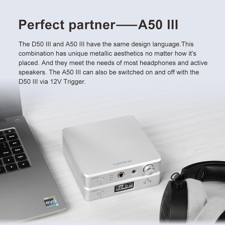 TOTAUDIO Topping D50 III DAC mit Dual-Chip ES9039Q2MIII, XMOS XU-316, Qualcomm QCC5125, DSD512, USB-
